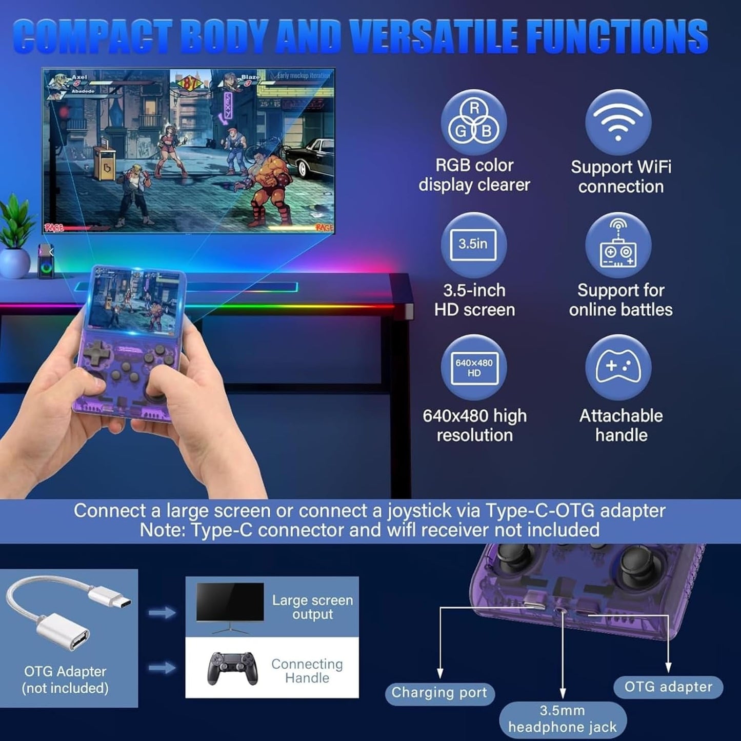 R36S Pro™ – Console de Jeux Rétro Haute Performance (20 000+ jeux inclus)