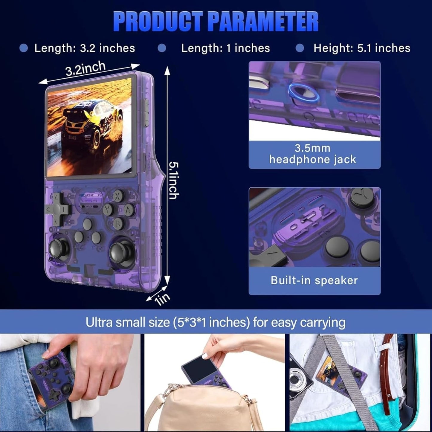 R36S Pro™ – Console de Jeux Rétro Haute Performance (20 000+ jeux inclus)