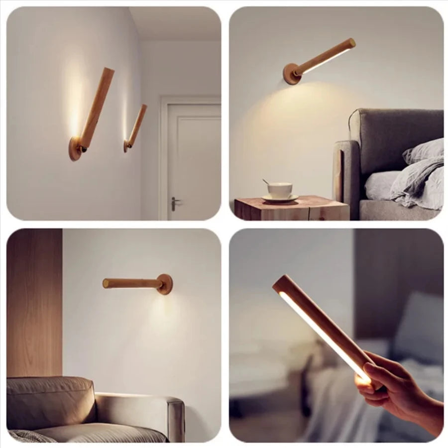 LumiWoods™ – Lampe LED Murale & Nomade au Design Moderne en Bois